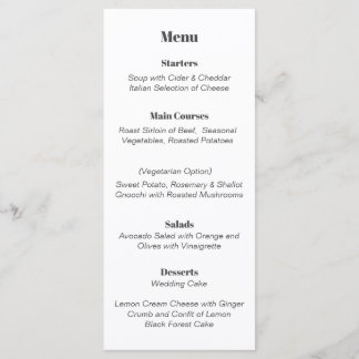 Line Art Peony Menu