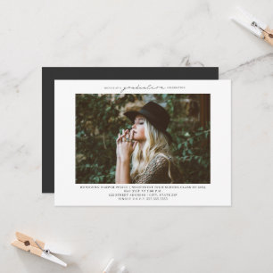 Line Art Photo Graduation Party Invitation