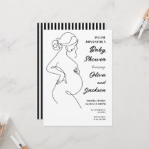 Line Art Pregnancy Minimalist Baby Shower