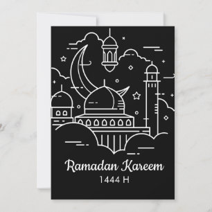 Line Art Ramadan Kareem - EID Mubarak Holiday Card