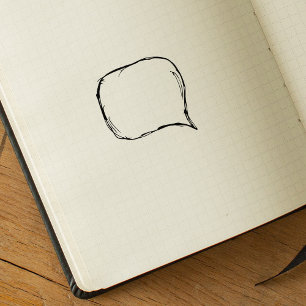 Line Art Speech Balloon, Journal  Rubber Stamp