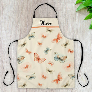 Line Art Stylish Butterflies Apron