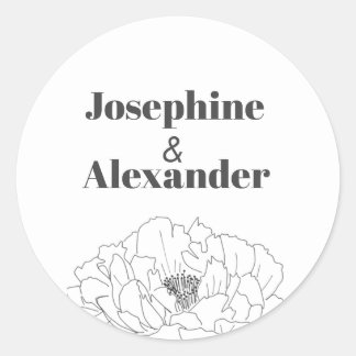 Line Art Theme Classic Round Sticker