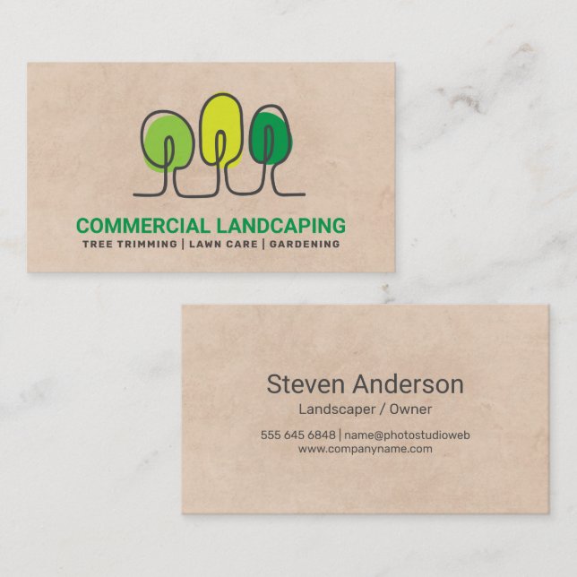 Line Art Trees | Landscaping Business Card (Front/Back)