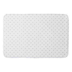 Line art, White Lilac Bath Mat