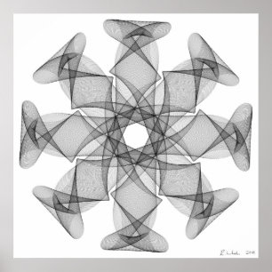Line Art with an eight symmetry Poster