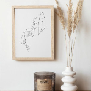 Line Art Woman Body Modern Illustration Poster