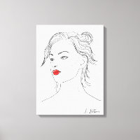 Line Art | Woman in Red Lipstick 
