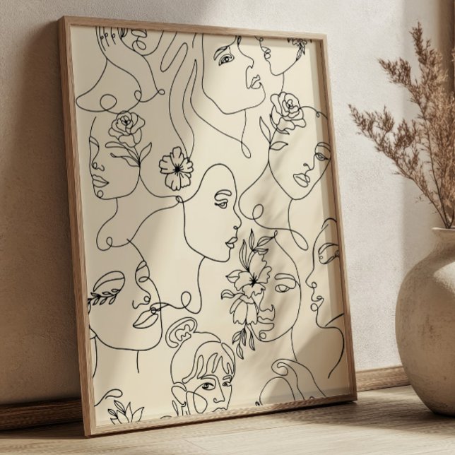 Line Art Women Illustrations Modern Minimalist  Poster (Creator Uploaded)