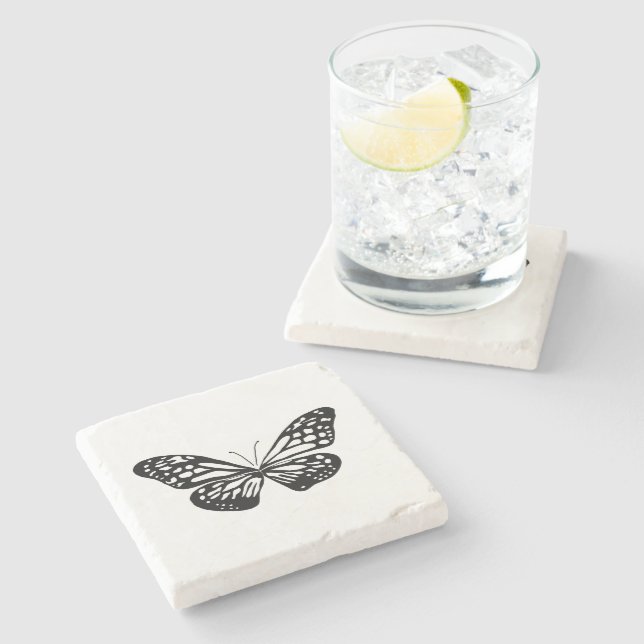 line butterfly stone coaster (Side)