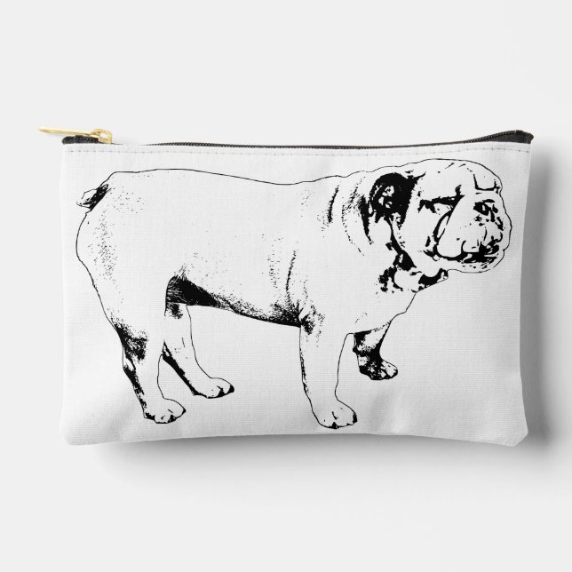 line charm carry, bulldog accessory pouch (Front)