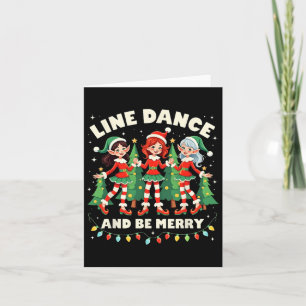 Line Dance And Be Merry Xmas Cute Elf Dancers Cost Card