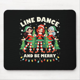 Line Dance And Be Merry Xmas Cute Elf Dancers Cost Mouse Mat