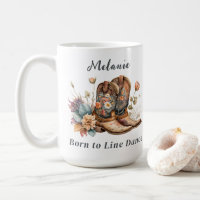 Line Dance Country Western Boots Flowers Mug