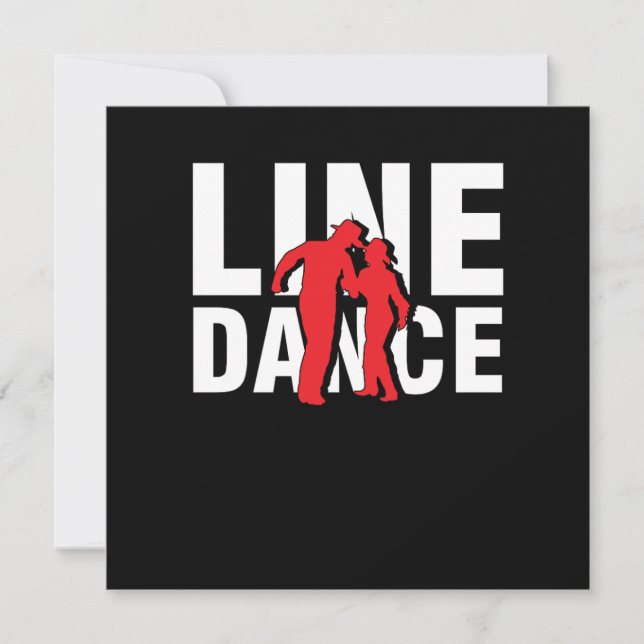 Line Dance Cowboy Line Dancing Country Music Gift Invitation (Front)