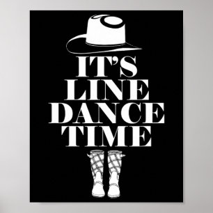 Line Dance Dancing Country Music Dancer Texas West Poster