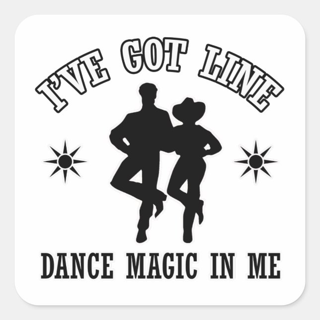 Line Dance Designs Square Sticker (Front)