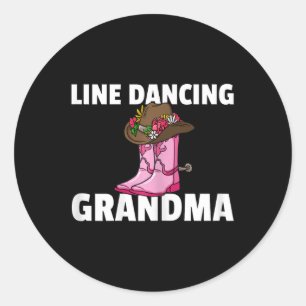 Line Dance Grandma Country Music Dancing Dancer  Classic Round Sticker