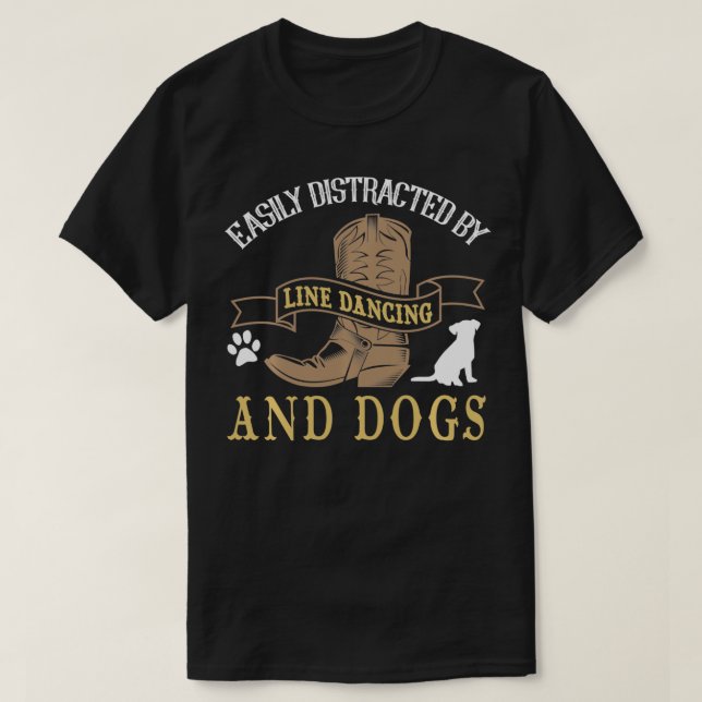 Line Dance  Joke Dog Lover Line Dancing Line Dance T-Shirt (Design Front)