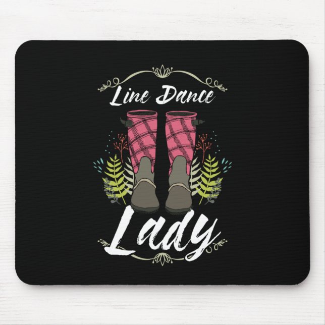 Line Dance Lady Line Dancing Boots Country Gift Mouse Mat (Front)