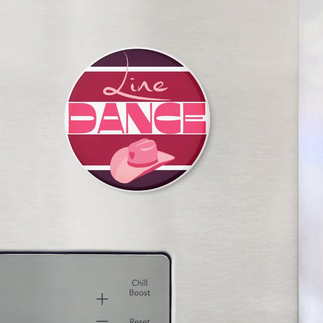 Line dance Love Cowboyhat pink Magnet (Creator Uploaded)