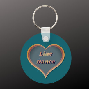 Line dance Love Heart  Key Ring