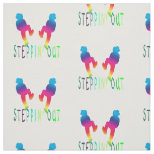 Line Dancer Steppin' Out Neon Rainbow Fabric