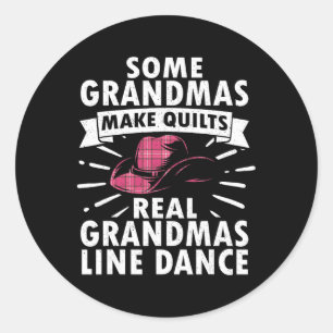 Line Dancing Art For Women Mom Grandma Line Dance Classic Round Sticker