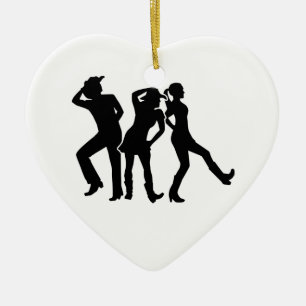 Line dancing ceramic tree decoration