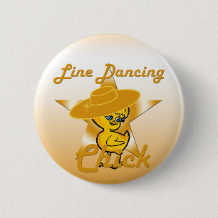 Line Dancing Chick #10 6 Cm Round Badge