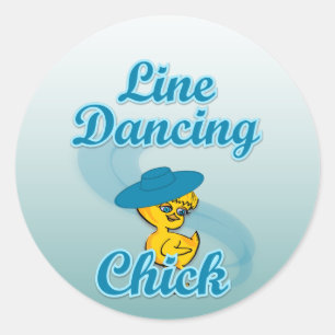Line Dancing Chick #3 Classic Round Sticker
