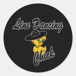Line Dancing Chick #4 Classic Round Sticker