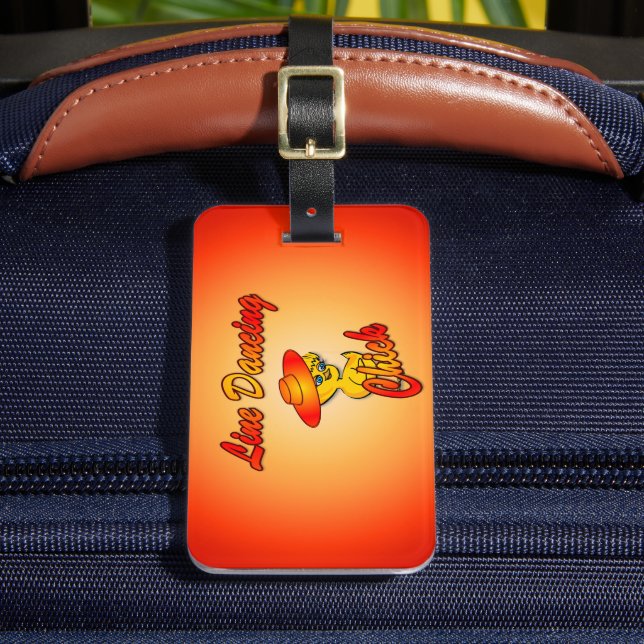 Line Dancing Chick #5 Luggage Tag (Front Insitu 2)