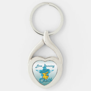 Line Dancing Chick #7 Key Ring