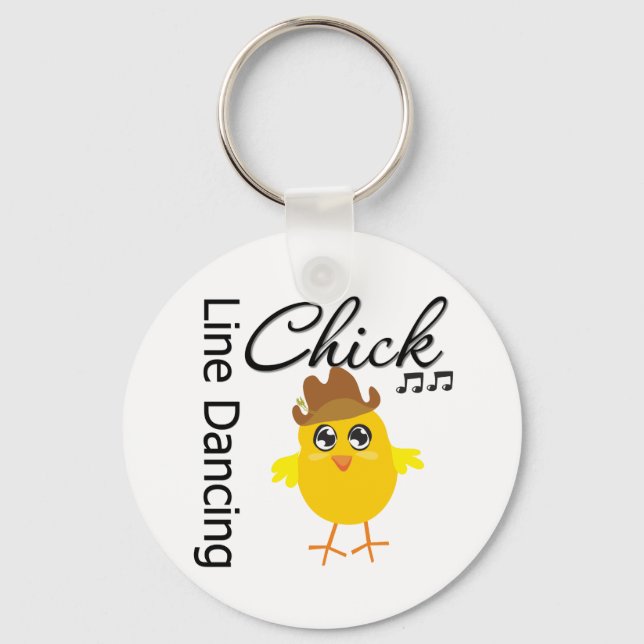 Line Dancing Chick Key Ring (Front)