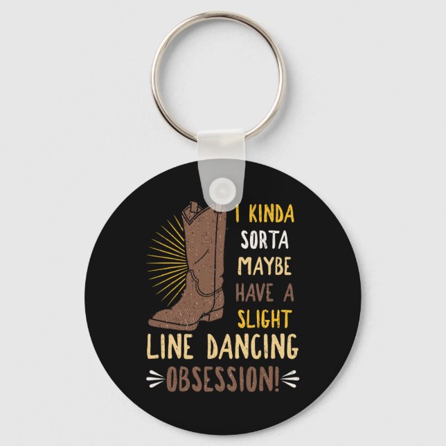 Line Dancing Choreographed Group Dancer Dance Teac Key Ring (Front)