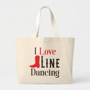 Line Dancing Cowboy Boots Cowgirl Country Music Large Tote Bag