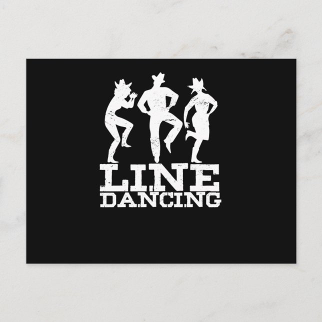 Line Dancing Cowgirl Cowboy Country Music Gift Postcard (Front)