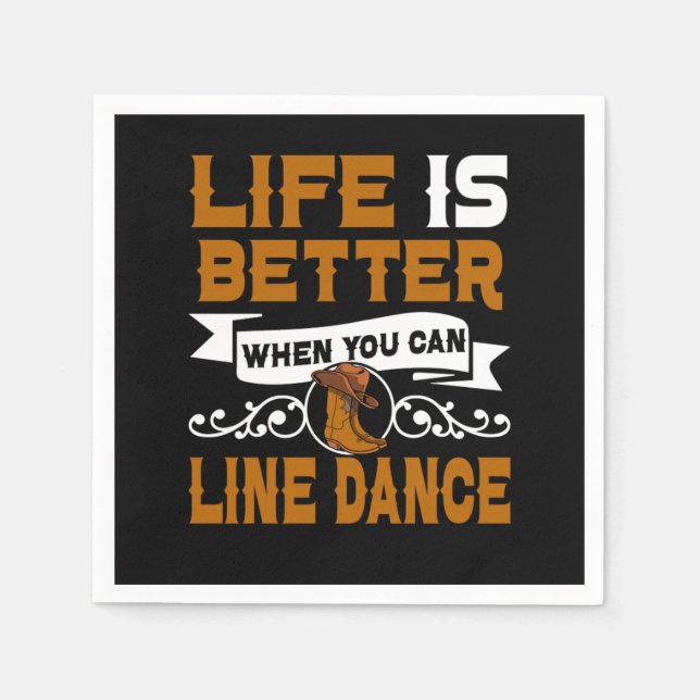 Line Dancing Dance Napkin (Front)