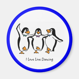 Line Dancing: Dancing penguins Magnet