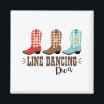 Line Dancing Diva Magnet<br><div class="desc">Get in the western spirit with this border of boots!  You could add it to a western shirt,  home decor or towels!</div>