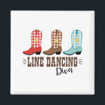 Line Dancing Diva Magnet<br><div class="desc">Get in the western spirit with this border of boots!  You could add it to a western shirt,  home decor or towels!</div>