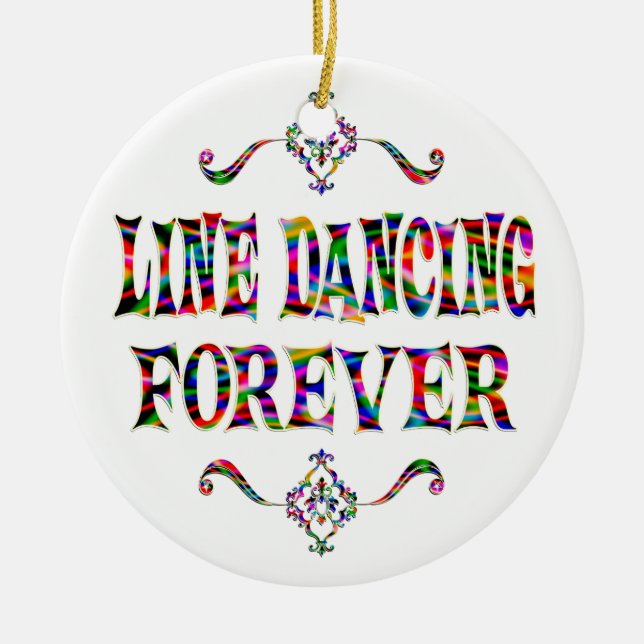 Line Dancing Forever Ceramic Tree Decoration (Front)