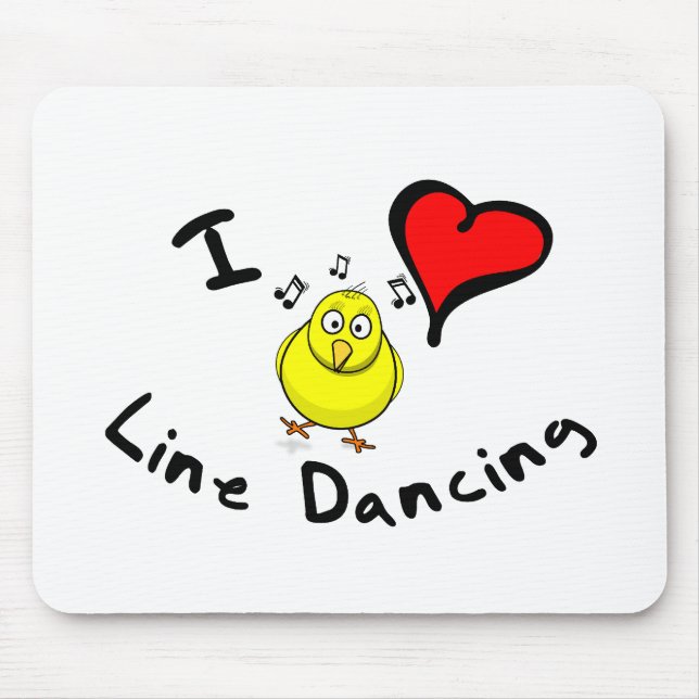 Line Dancing Gift Items - I Heart Line Dancing Mouse Mat (Front)