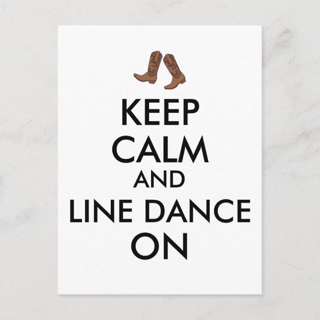 Line Dancing Gift Keep Calm Dancer Cowboy Boots Postcard (Front)