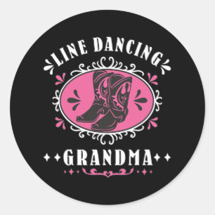 Line Dancing Grandma Line Dancer Country Music Classic Round Sticker