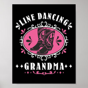 Line Dancing Grandma Line Dancer Country Music Poster