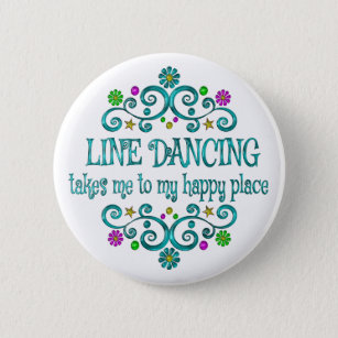 Line Dancing Happy Place 6 Cm Round Badge