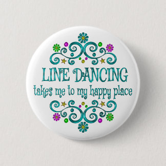 Line Dancing Happy Place 6 Cm Round Badge