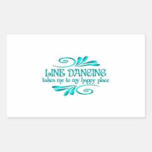 Line Dancing Happy Place Rectangular Sticker